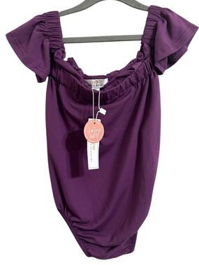 Bailey's Blossoms Karli Off The Shoulder Purple Leotard Size 3T